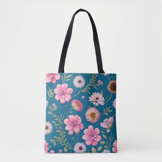 Floral Pattern Canvas tas (Voorkant)