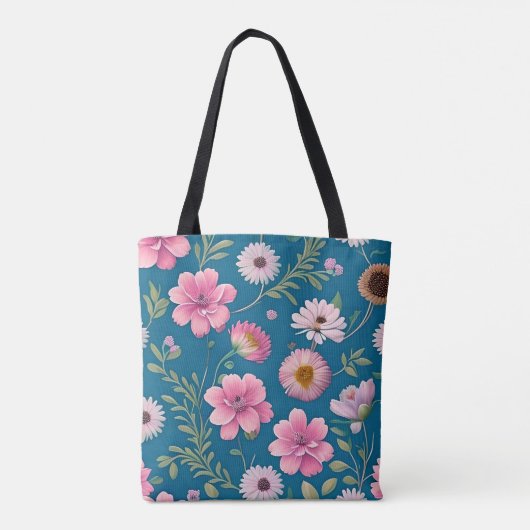 Floral Pattern Canvas tas (Achterkant)