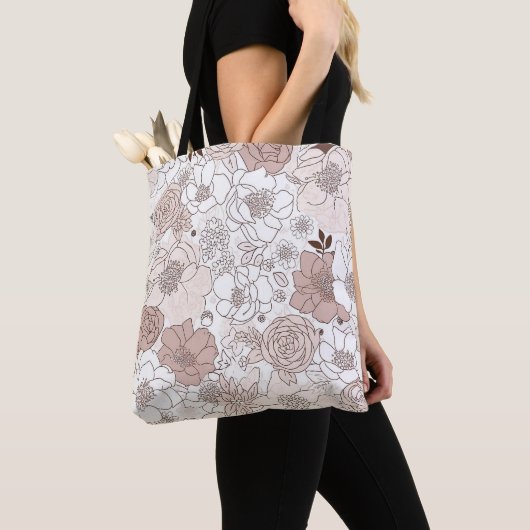 Floral Pattern Canvas tas (Dichtbij)