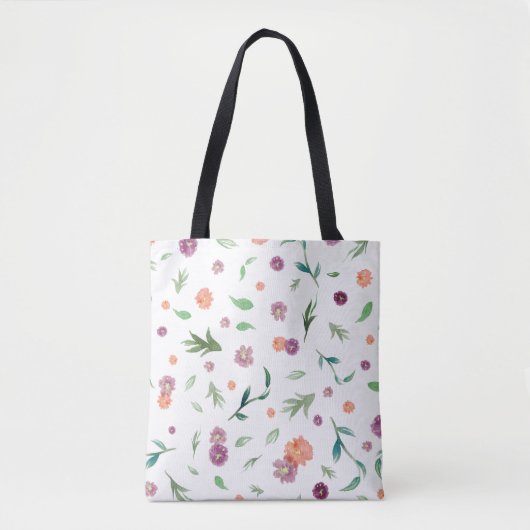 Floral Pattern Canvas tas – Stijlvolle dagelijkse  (Voorkant)