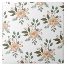 Floral Pattern Ceramic Tile