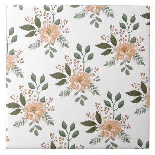 Floral Pattern Ceramic Tile Tegeltje