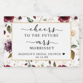 Floral Pattern Cheers Vrijgezellenfeest Favor Sparkling Wijnetiket (Enkel label)