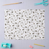 Floral Pattern Chic Elegant Stylish Grey Tissuepapier (Craft)
