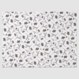 Floral Pattern Chic Elegant Stylish Grey Tissuepapier