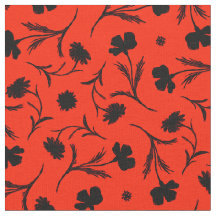 Floral Pattern Classy Chic Bold Red Black Liberty