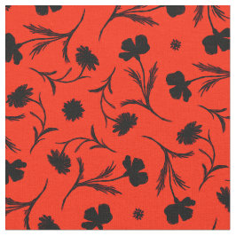 Floral Pattern Classy Chic Bold Red Black Liberty Stof