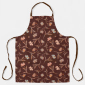 Floral Pattern Classy Herfst Brown Autumnal Libert Schort (Voorkant)