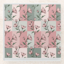 Floral Pattern Coaster Glazen Onderzetter