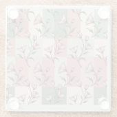 Floral Pattern Coaster Glazen Onderzetter (Achterkant)