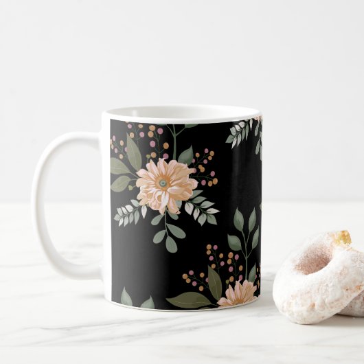 Floral Pattern Coffee Mok (Met donut)