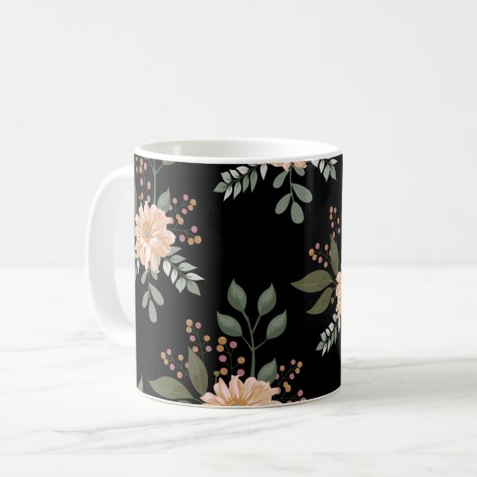 Floral Pattern Coffee Mok (Voorkant links)