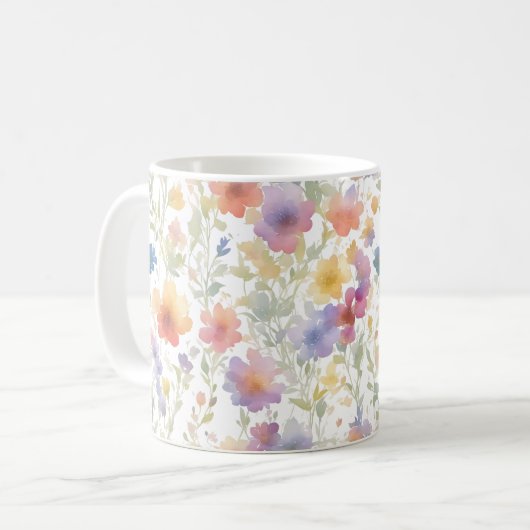 Floral Pattern Coffee Mok voor vrienden (Voorkant links)