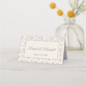 Floral Pattern Creme Folded Place Card Plaatskaartje (Achterkant)
