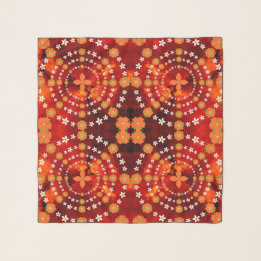 Floral Pattern Cute Garden Green Oranje Sjaal