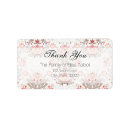  Floral Pattern Damask Bedankt voor het label