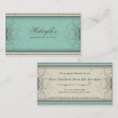 Floral Pattern Damask Elegant Appointkaartjes Afsprakenkaartje (Voorkant / Achterkant)