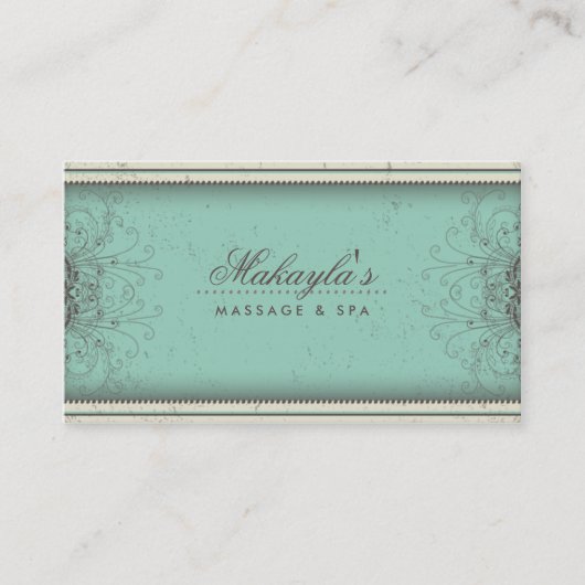 Floral Pattern Damask Elegant Appointkaartjes Afsprakenkaartje (Voorkant)