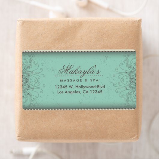 Floral Pattern Damask Elegant Modern Classy Retro Etiket (Insitu)