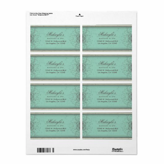 Floral Pattern Damask Elegant Modern Classy Retro Etiket (Full Sheet)