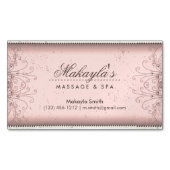 Floral Pattern Damask Elegant Modern Classy Retro Magnetisch Visitekaartje (Voorkant)