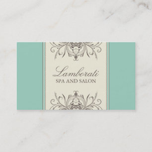 Floral Pattern Damask Elegant Modern Classy Retro Visitekaartje