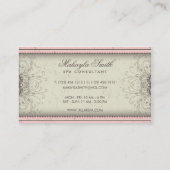 Floral Pattern Damask Elegant Modern Classy Retro Visitekaartje (Achterkant)