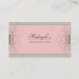 Floral Pattern Damask Elegant Modern Classy Retro Visitekaartje