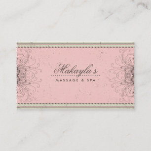 Floral Pattern Damask Elegant Modern Classy Retro Visitekaartje