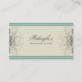 Floral Pattern Damask Elegant Modern Classy Retro Visitekaartje