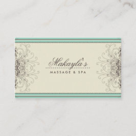 Floral Pattern Damask Elegant Modern Classy Retro Visitekaartje