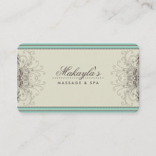 Floral Pattern Damask Elegant Modern Classy Retro Visitekaartje