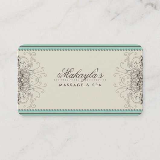 Floral Pattern Damask Elegant Modern Classy Retro Visitekaartje (Voorkant)