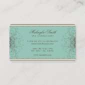 Floral Pattern Damask Elegant Modern Classy Retro Visitekaartje (Achterkant)