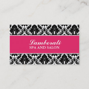Floral Pattern Damask Elegant Modern Stylist Salon Visitekaartje