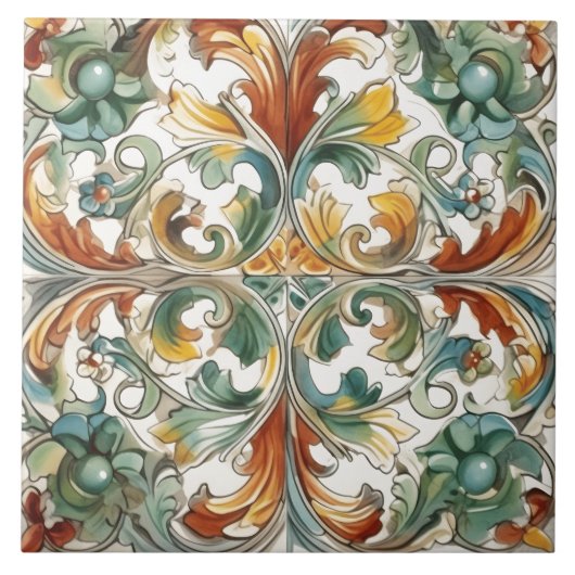 Floral Pattern Decoratieve Tegels Tegeltje (Voorkant)