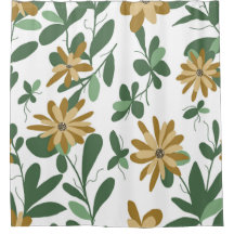 Floral Pattern Design 277 Green Oranje White