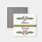 Floral Pattern Dishwasmachine Magnet Clean & Dirty (Voorkant / Achterkant)