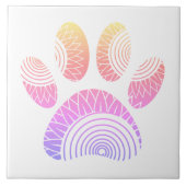 Floral Pattern Dog Paw Print Tegeltje (Voorkant)