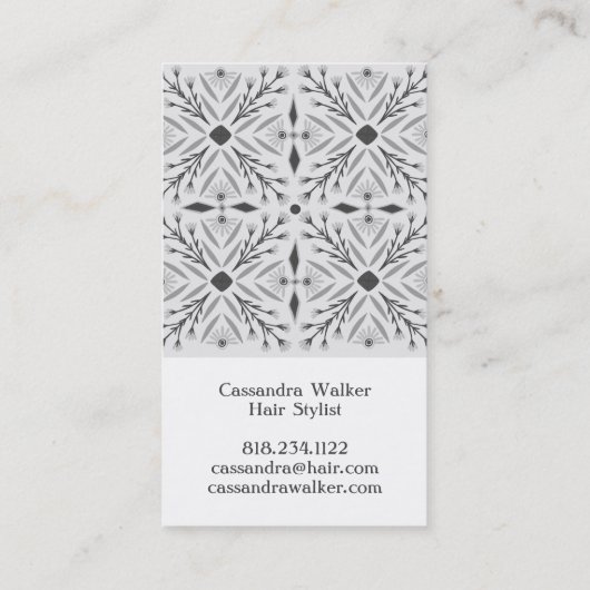 Floral Pattern Dolores Tegel Grey Visitekaartje (Achterkant)