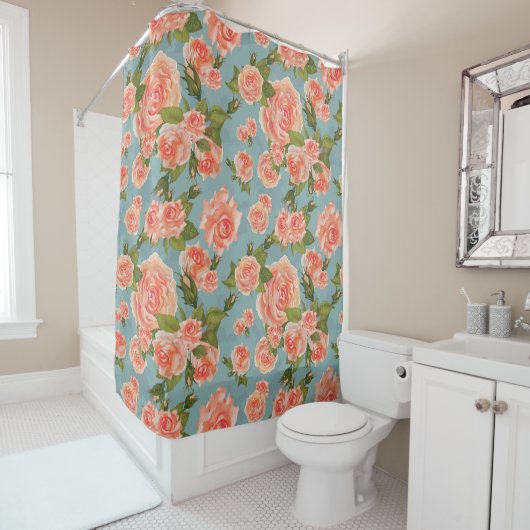 Floral Pattern Douchegordijn (In situ)