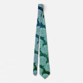 Floral Pattern Dusty Blue Green Glitter Gift Favor Stropdas (Achterkant)