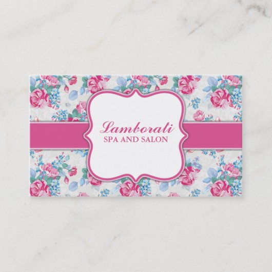 Floral Pattern Elegant Mode Designer Stylist Visitekaartje (Voorkant)