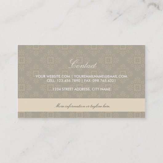 Floral Pattern Elegant Retro Classy Visitekaartje (Achterkant)