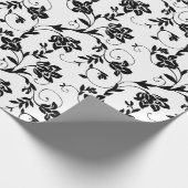 Floral Pattern | Elegant zwart-wit | Aangepast Cadeaupapier (Hoek)