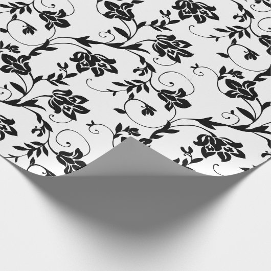 Floral Pattern | Elegant zwart-wit | Aangepast Cadeaupapier (Hoek)