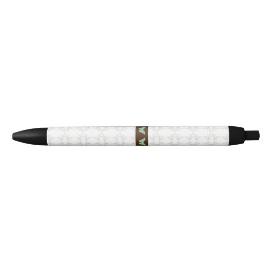Floral Pattern en Butterfly Zwarte Inkt Pen (Voorkant)