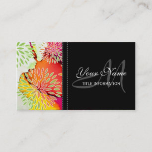 Floral Pattern en Waterverf Abstract schilderen Visitekaartje