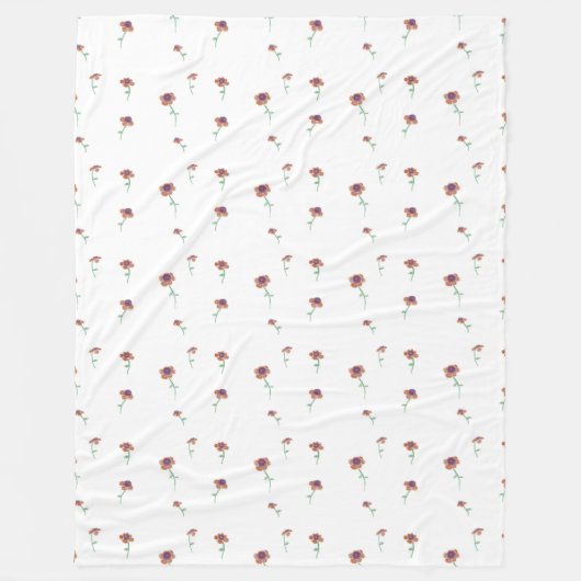 Floral Pattern Fleece Blanket Deken (Voorkant)