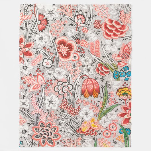 Floral Pattern Fleece Deken (Voorkant)